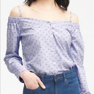 Banana republic off the shoulder button down
